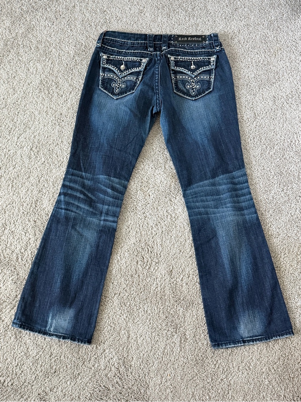 Rock Revival Dark Indigo Embellished EASY BOOT Jeans